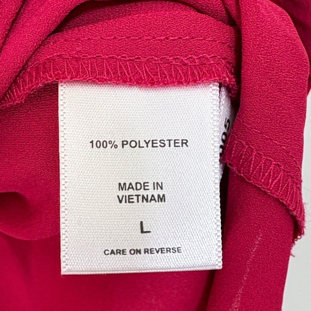 New York & Company Fuchsia V-Neck Blouse - Picture 6 of 7